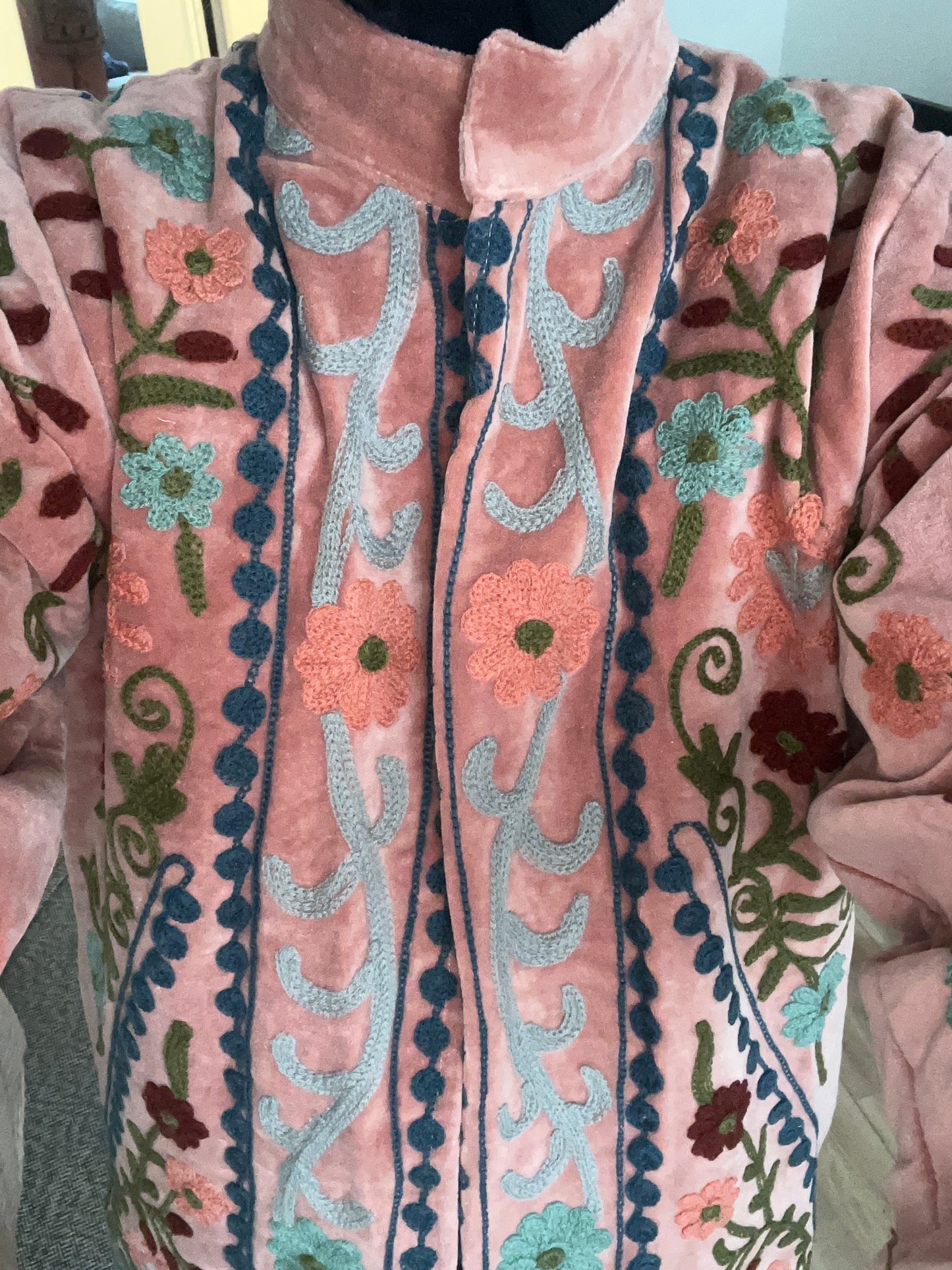 Long pink suzani