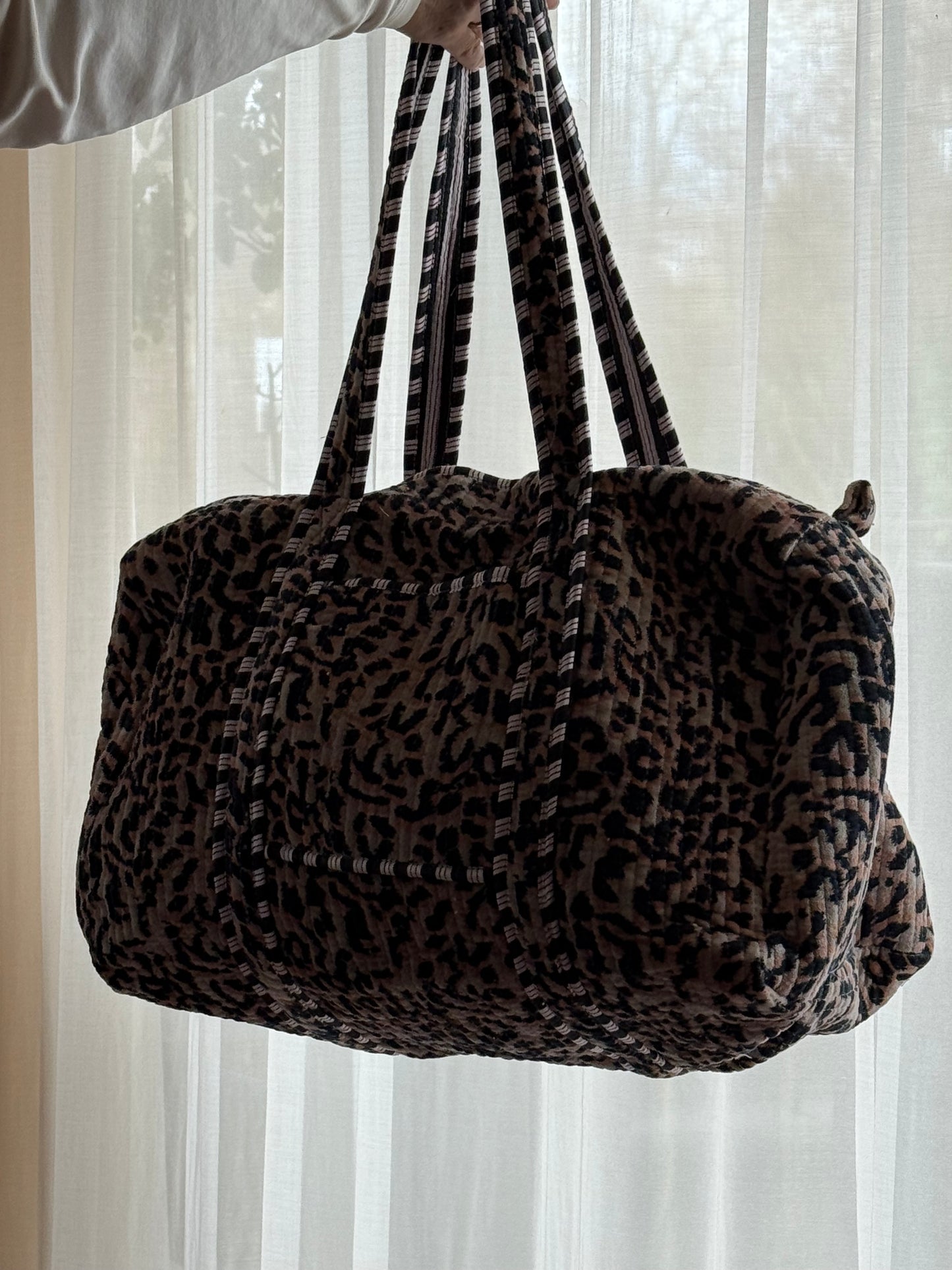 Leopard Velvet Duffel
