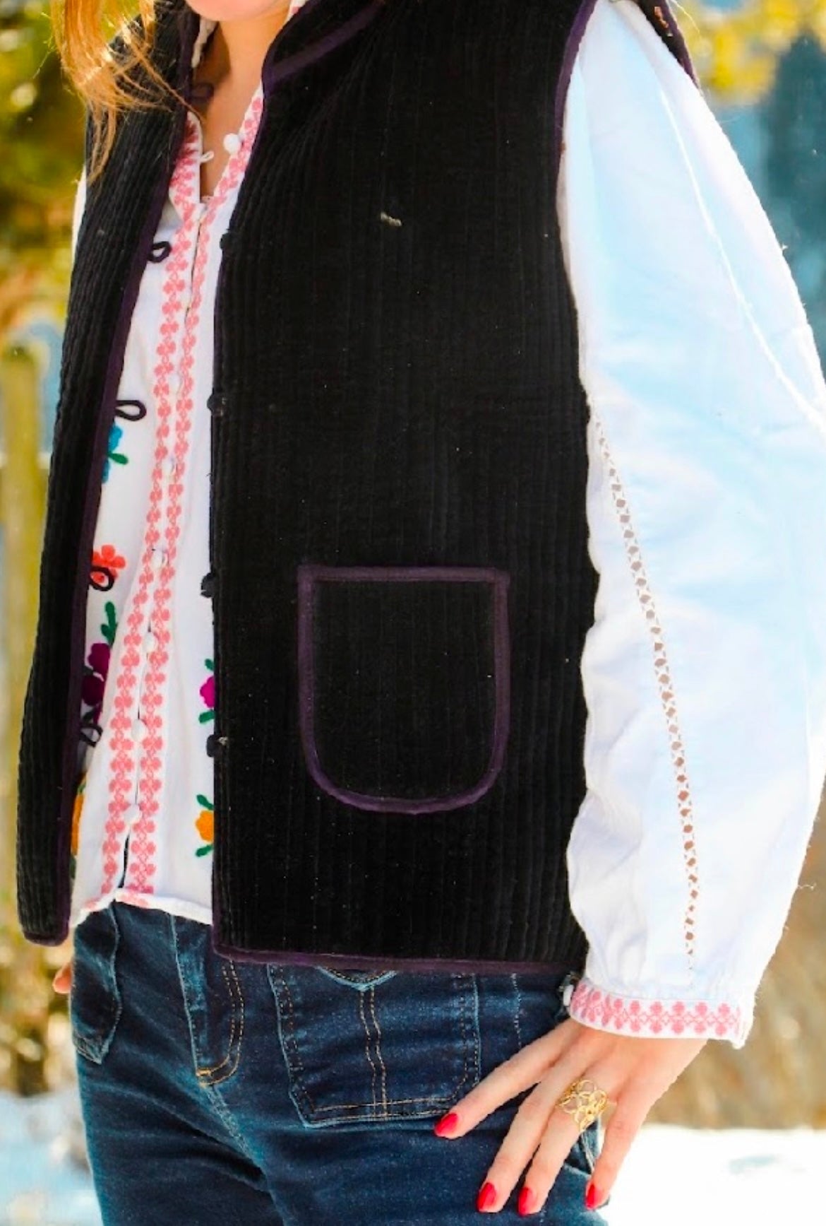 Black Velvet Vest