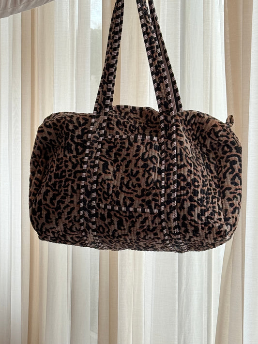 Leopard Velvet Duffel